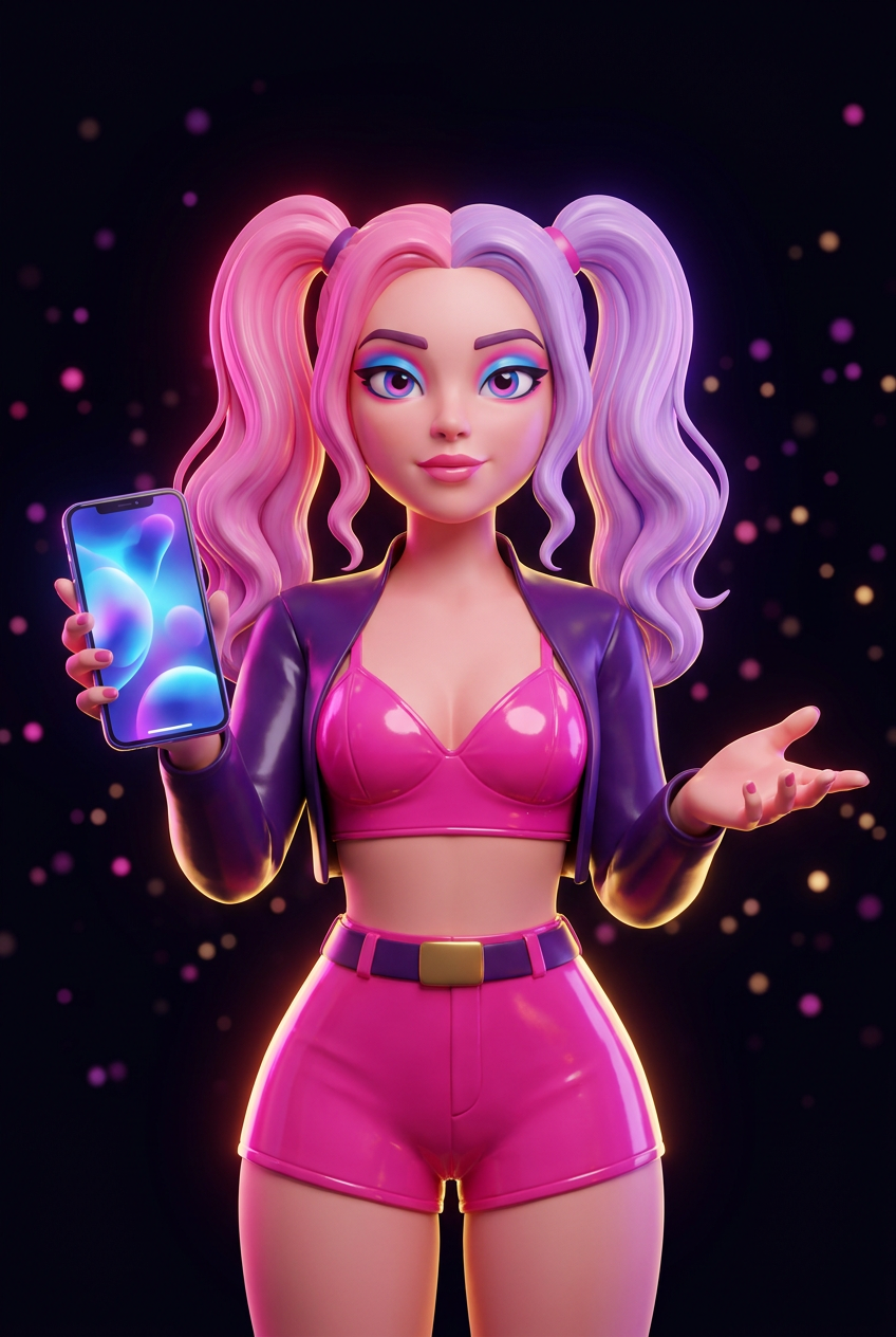 Maskotka NV Casino ze smartfonem